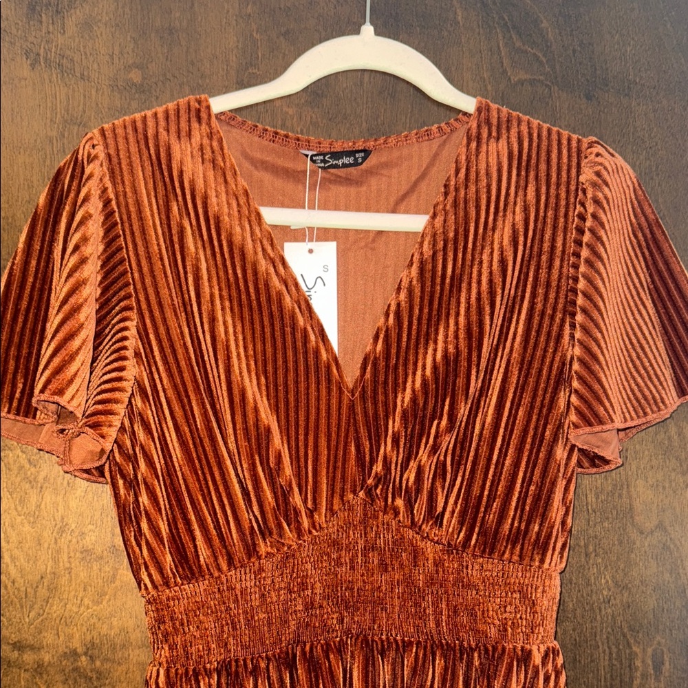 Simplee Apparel Rust Maxi Dress - Picture 2 of 2